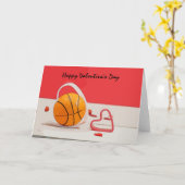 Basketball Valentijnsdag Basketball met liefde Kaart (Gele Bloem)