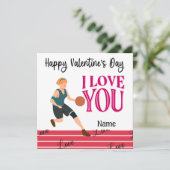 Basketball Valentijnsdag van Player met C Kaart (Staand voorkant)