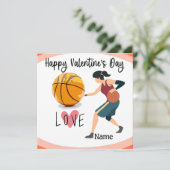 Basketball Valentijnsdag van Player met liefde Kaart (Staand voorkant)