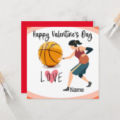 Basketball Valentijnsdag van Player met liefde Kaart (Voorkant / Achterkant in situ)