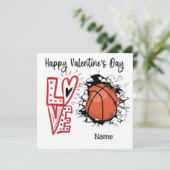 Basketball Valentijnsdag van Player met liefde Kaart (Staand voorkant)