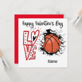 Basketball Valentijnsdag van Player met liefde Kaart (Voorkant / Achterkant in situ)