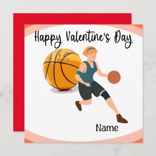 Basketball Valentijnsdag van Player met liefde Kaart (Voorkant / Achterkant)