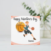 Basketball Valentijnsdag van Player met liefde Kaart (Staand voorkant)