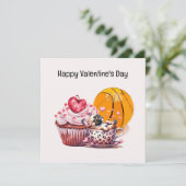 Basketball Valentijnsdag van Player met liefde Kaart (Staand voorkant)