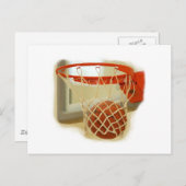 Basketball valt door een hoepel briefkaart (Voorkant / Achterkant)