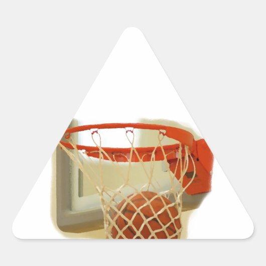 Basketball valt door een hoepel sticker (Voorkant)