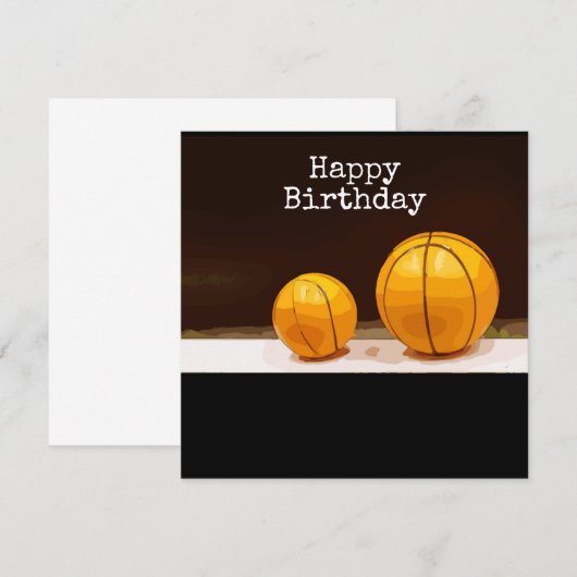 Basketball-verjaardagskaart (Voorkant / Achterkant)