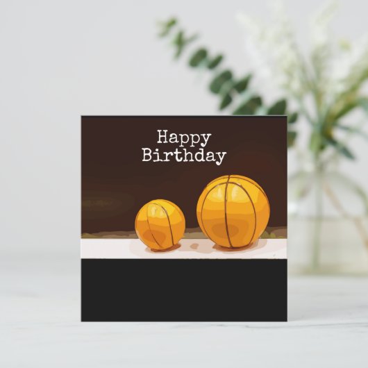 Basketball-verjaardagskaart (Staand voorkant)