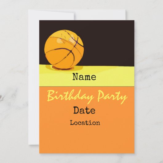 Basketball-verjaardagsuitnodiging met basketbal kaart (Voorkant)