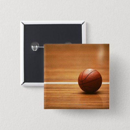 Basketball Vierkante Button 5,1 Cm (Voorkant /achterkant)