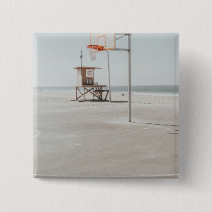 Basketball Vierkante Button 5,1 Cm