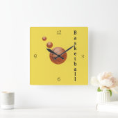 Basketball Vierkante Klok (Huis)