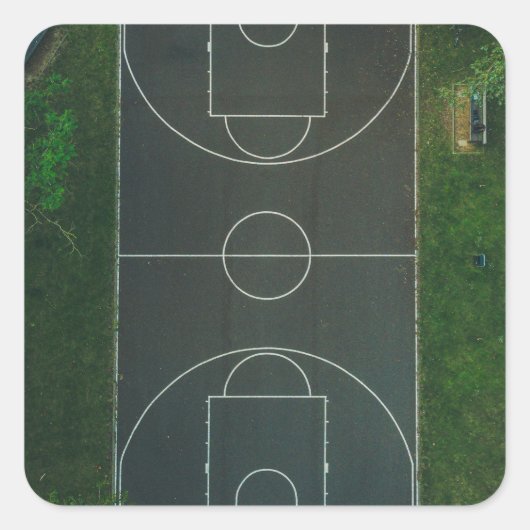 Basketball Vierkante Sticker (Voorkant)