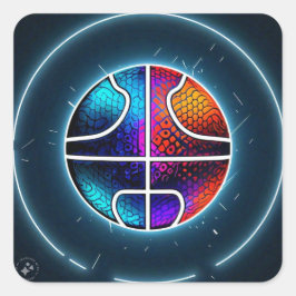 Basketball Vierkante Sticker