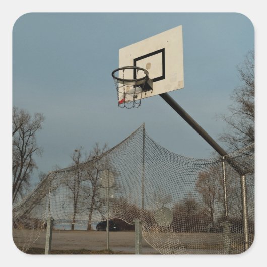 Basketball Vierkante Sticker (Voorkant)