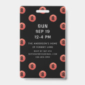 Basketball VIP Event Photo Birthday Badge (Achterkant)