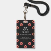Basketball VIP Event Photo Birthday Badge (Achterkant met lanyard)