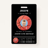 Basketball VIP Event Photo Birthday Badge (Voorkant)