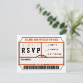 BASKETBALL VIP REPLY KAART Bar Bat Mitzvah (Staand voorkant)