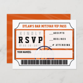 BASKETBALL VIP REPLY KAART Bar Bat Mitzvah