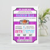 BASKETBALL VIP TICKET Bar Bat Mitzvah Uitnodiging (Staand voorkant)