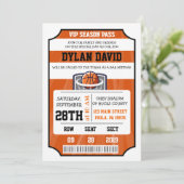 BASKETBALL VIP TICKET Bar Bat Mitzvah Uitnodiging (Staand voorkant)