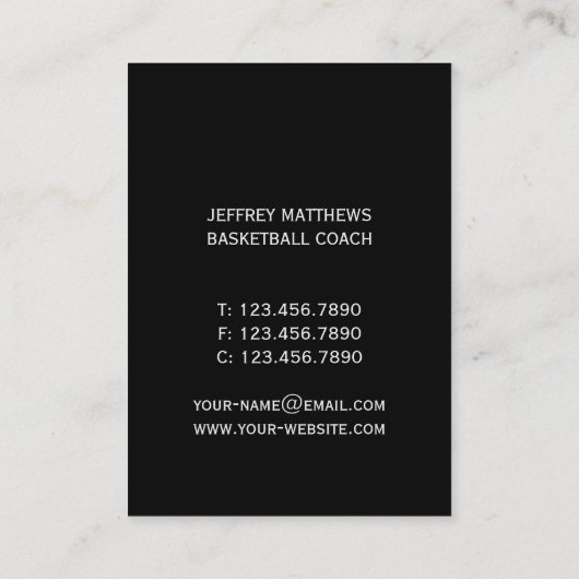 Basketball Visitekaartje (Achterkant)