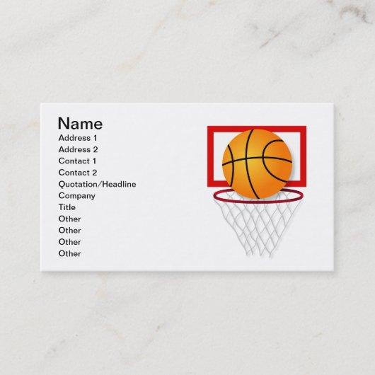 Basketball Visitekaartje (Voorkant)