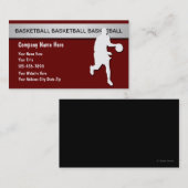 Basketball-Visitekaartjes Visitekaartje (Voorkant / Achterkant)