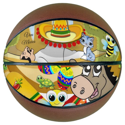 Basketball Viva Mexico Man, Sombrero Donkey Basketbal (Voorkant)