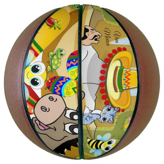 Basketball Viva Mexico Man, Sombrero Donkey Basketbal (Verticaal)