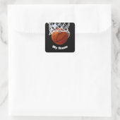 Basketball Voeg Jouw naam toe Vierkante Sticker (Tas)