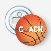 Basketball voor coach button flesopener (Voorkant)