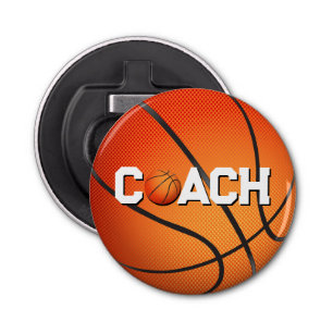 Basketball voor coach button flesopener
