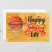 Basketball voor speler op Valentijnsdag Feestdagenkaart (Voorkant / Achterkant)