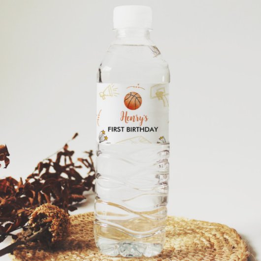 Basketball Water Flacon Etiket op zaterdag Baby sh