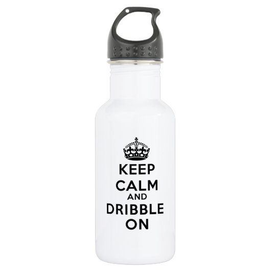 BASKETBALL WATER FLES DRIBBEL AAN.  Cl Witte bt (Voorkant)