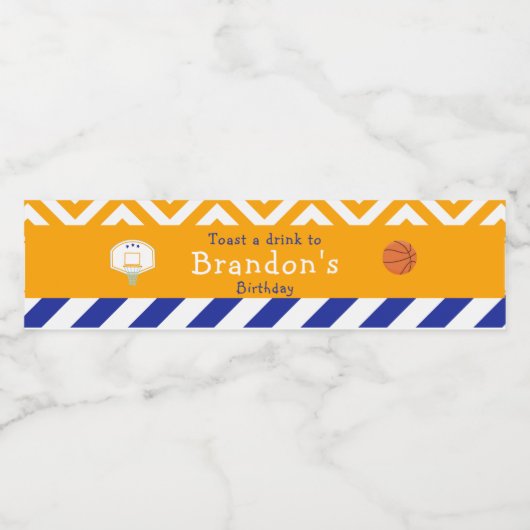 Basketball Waterfles Etiket (Enkel label)