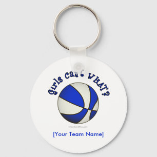 Basketball - wit/blauw sleutelhanger