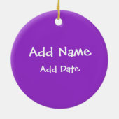 Basketball - Wit/Paars Keramisch Ornament (Achterkant)