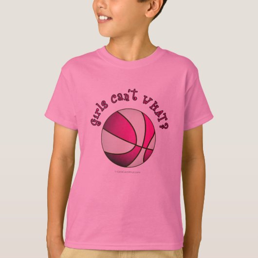 Basketball - wit/roze t-shirt (Voorkant)
