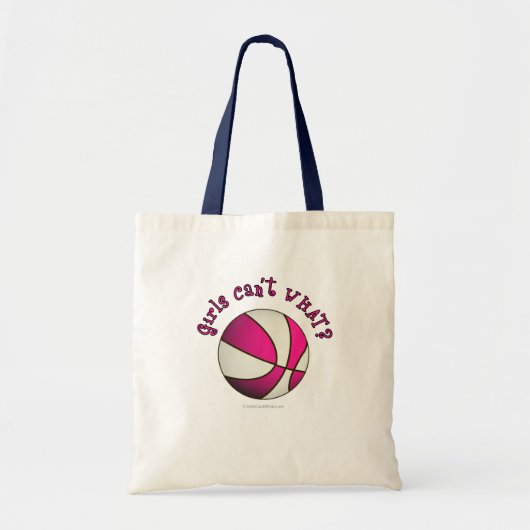Basketball - wit/roze tote bag (Voorkant)