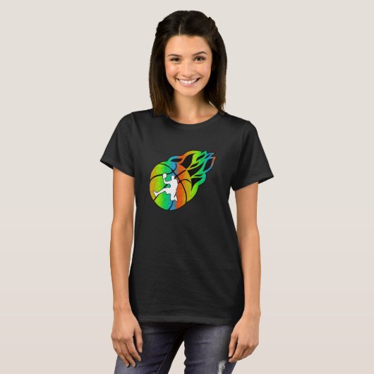 Basketball with Flames T-shirt (Voorkant volledig)