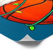 Basketball With Santa Hat Funny Christmas Xmas Gif Poster (Hoek)