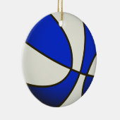 Basketball - Witte/Blauwe Producten Keramisch Ornament (Rechts)