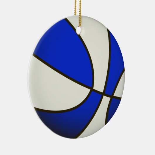 Basketball - Witte/Blauwe Producten Keramisch Ornament (Rechts)