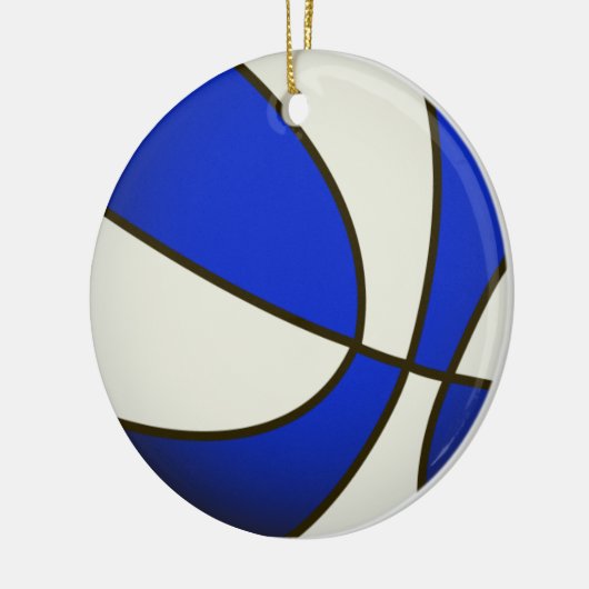 Basketball - Witte/Blauwe Producten Keramisch Ornament (Links)