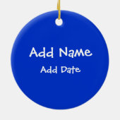 Basketball - Witte/Blauwe Producten Keramisch Ornament (Achterkant)