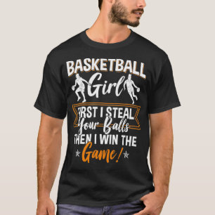 Basketball Women Girls Basketball Basketbal T-shirt